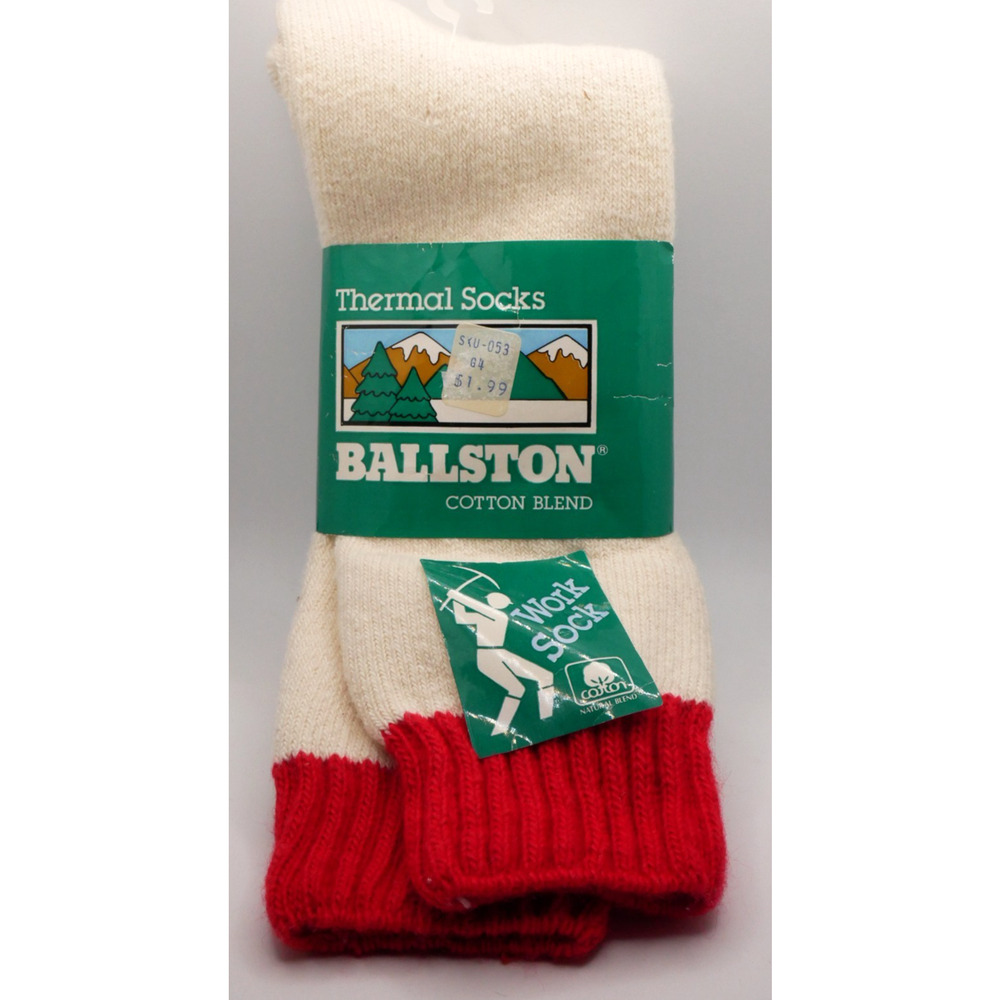 VTG BALLSTON Thermal Men’s Work Socks Cotton Blend NWT Size 10 - 13